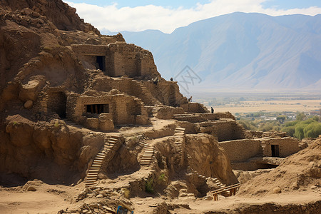 沙漠古代洞穴建筑图片