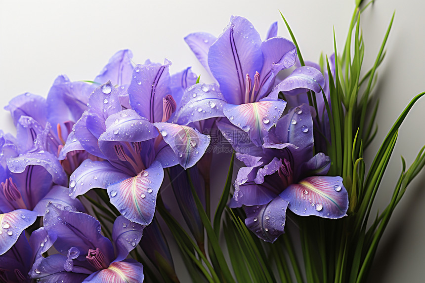 紫色百合花的特写镜头图片