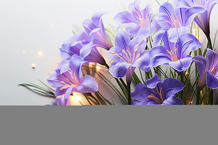 盛开的紫色百合花图片
