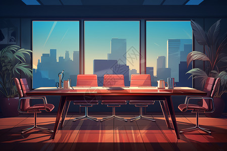 多功能会议室企业内的会议室插画
