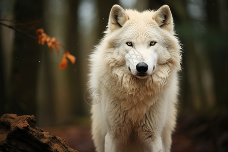 正在觅食的白狼图片