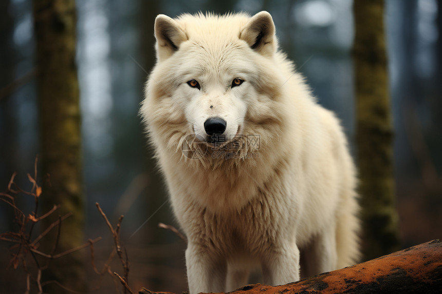 野生动物的白狼图片