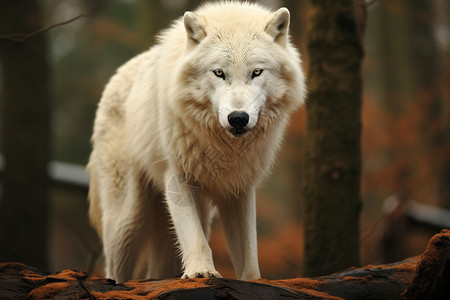荒野中的白狼图片