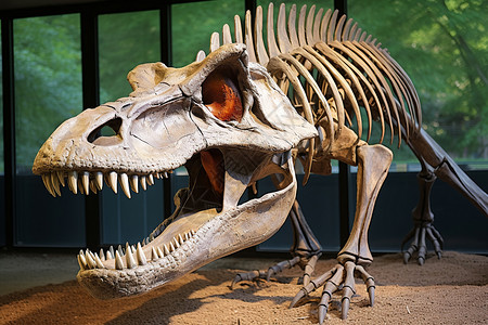 侏罗纪石器的恐龙化石高清图片