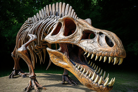上古时期远古时期的恐龙化石背景