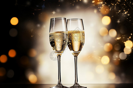 起泡酒杯庆祝节日的香槟酒杯设计图片