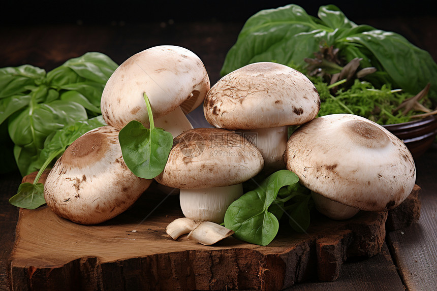 准备烹饪的菌类蘑菇图片