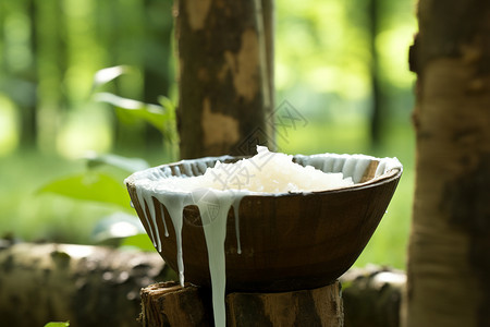 粘稠的橡胶树下天然的乳胶背景