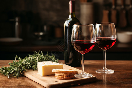 传统美食的红酒和奶酪图片