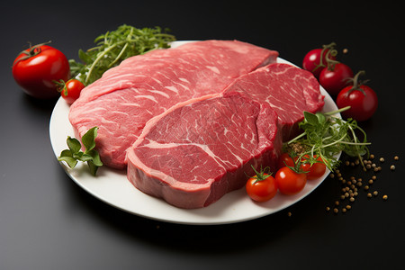 鲜嫩美味的猪肉排高清图片