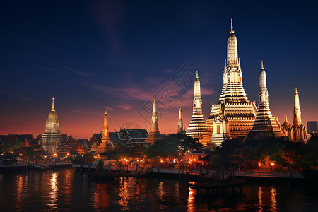 繁华的泰国城市建筑景观高清图片