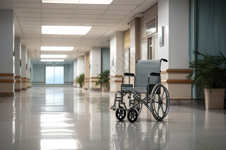 医院过道的轮椅图片