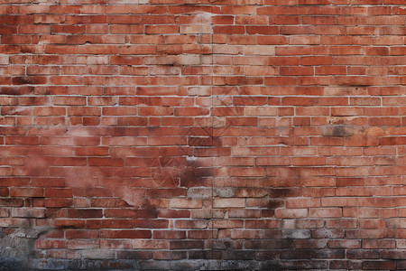 底部受潮的红砖墙背景图片