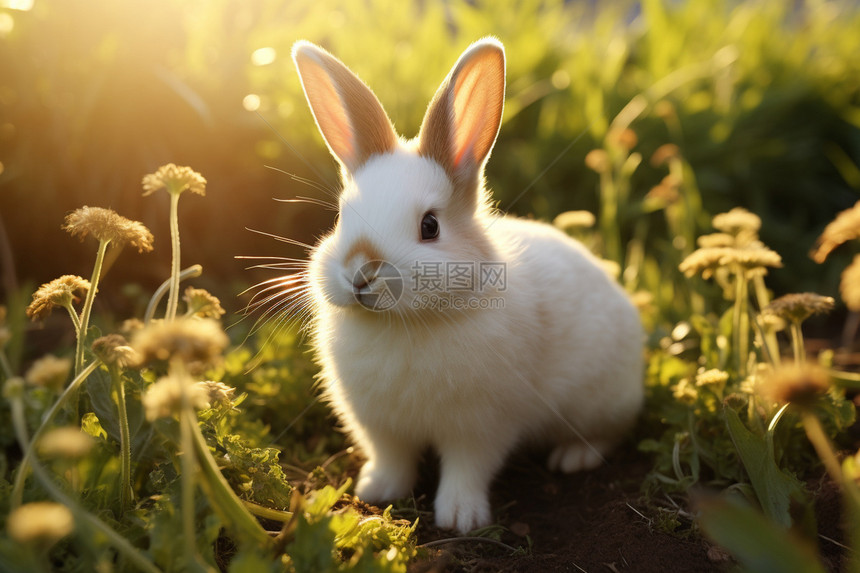 阳光里的兔子图片