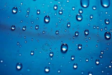 蓝色水珠水滴晶莹剔透的水滴插画