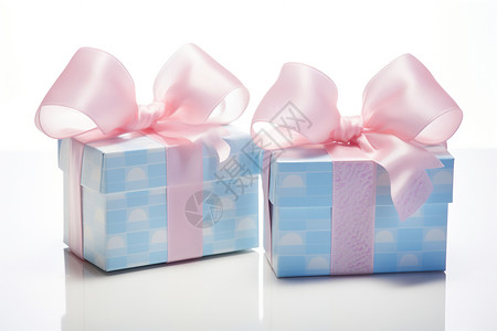 粉色圆点蝴蝶结精美的礼物盒背景