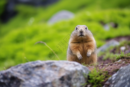 可爱松鼠作揖草地上的松鼠背景