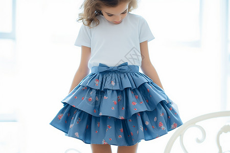 裙子花纹穿裙子的小女生背景