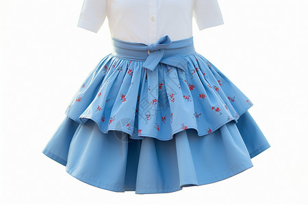 裙子花纹淡蓝色的裙子背景