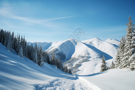 冬日的欢乐冰川雪景高清图片