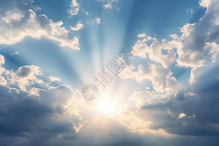 白云后的太阳背景图片