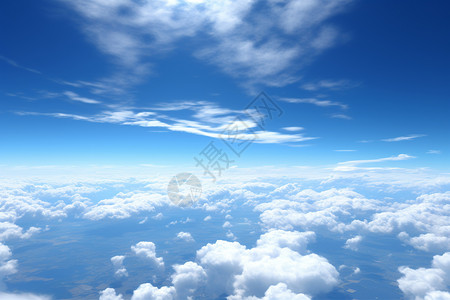 天空中飘着云彩的景色图片