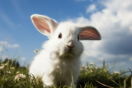 可爱麦拉风风中白兔背景