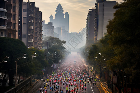 现代城市举办的马拉松大赛图片