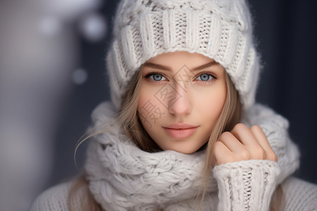 冬季保暖的美丽女子图片