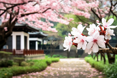 樱花盛开的美丽景观图片