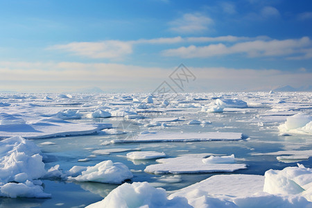 冬季湖面上的碎冰高清图片