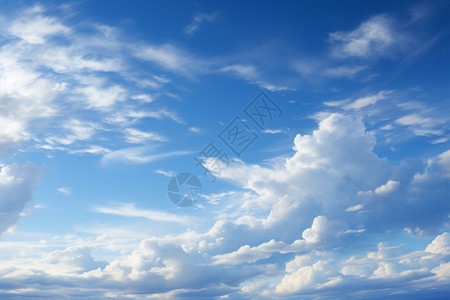 漂浮蓝色云朵晴朗开阔的蓝天背景