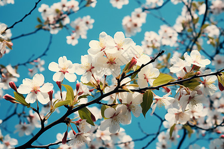 白色樱花的特写镜头图片