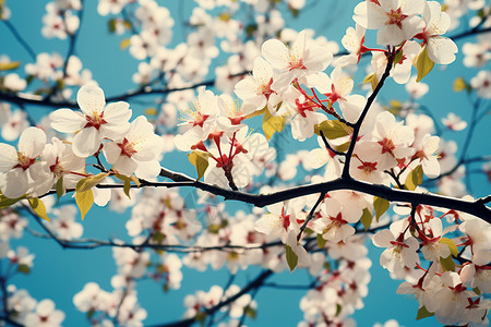 春季盛开的樱花背景图片