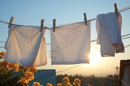 新鲜的洗白毛巾图片