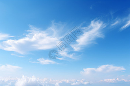 云彩花边蓝天白云的美丽景观背景