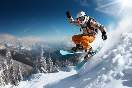 极限背景滑雪的运动员背景