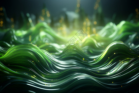 抽象绿色波浪背景图片