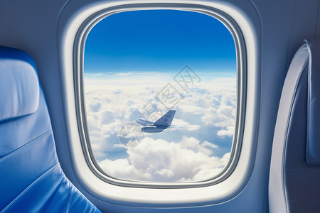 飞机舷窗外的美丽景观背景图片