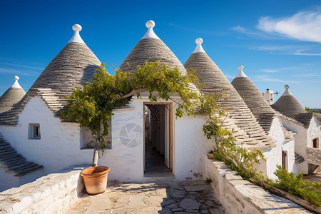 异域风情的地中海建筑民宿背景图片