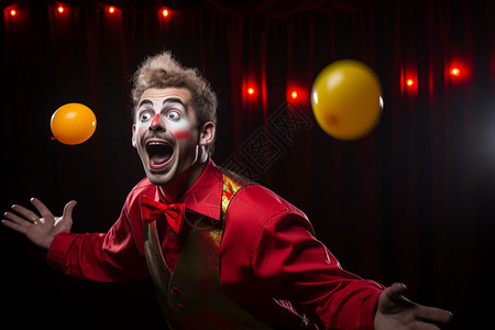 超级愚人节舞台上表演的小丑背景