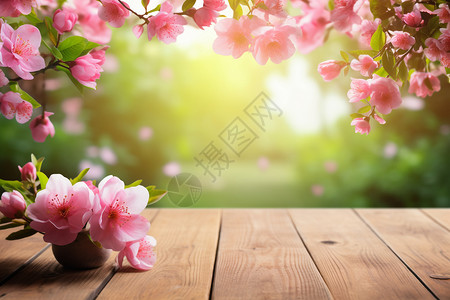 户外阳光下的桃花背景图片