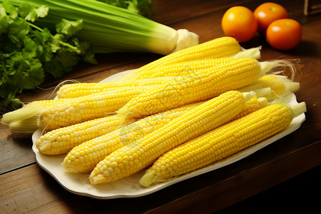营养美味的小型玉米棒高清图片