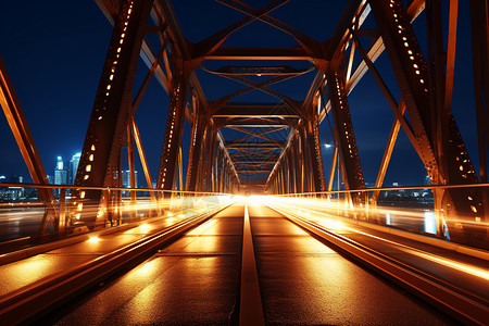 里约尼特罗大桥城市里的金属大桥背景