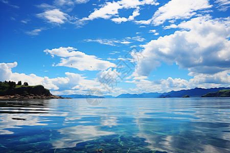 迷人的山水湖泊背景图片