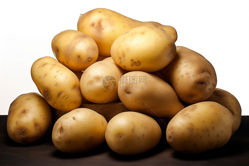 一张摆满土豆的桌子图片