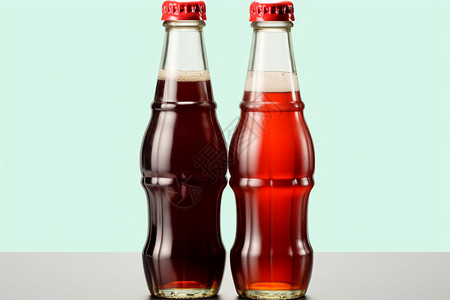 碳酸化的两瓶碳酸饮料背景