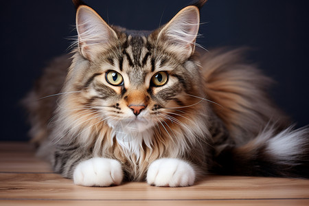 凝视着猫小猫在木地板上呆呆地凝视着镜头背景