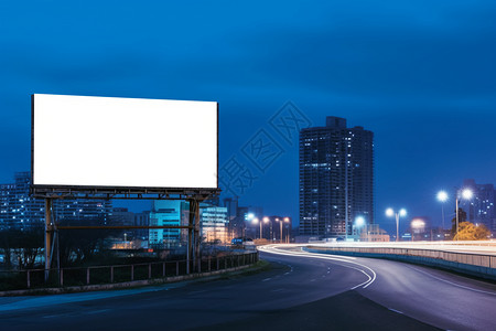 宽屏素材免费夜幕下的城市宣传牌背景