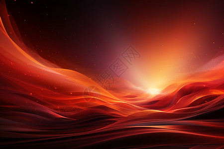 绚丽的红色抽象大海背景图片